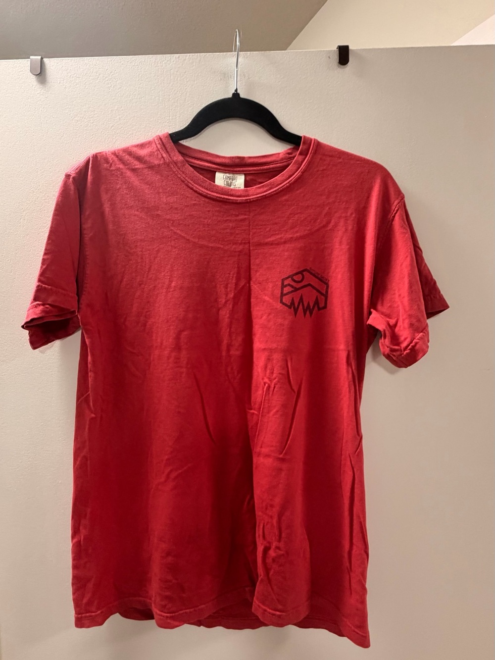 Comfort Colors Red Short Sleeve Tee with Black Chest Graphic